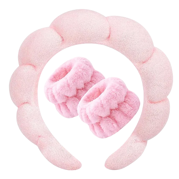 3-Pack: Seeboo Non-Slip Bubble Spa Headband & Wristband Set