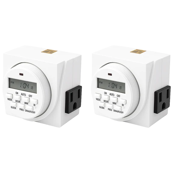 2-Pack: UltraGrow 120V Digital Programmable 7-Day Timer