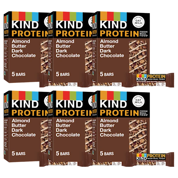 30-Pack: KIND Protein Almond Butter Dark Chocolate with Peanuts Bars