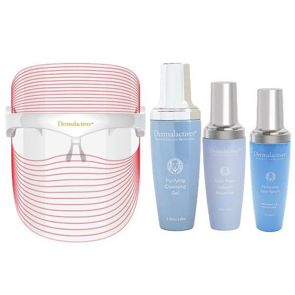 Dermalactives Cleansing Gel, Serum, Moisturizer & LED Mask Collection