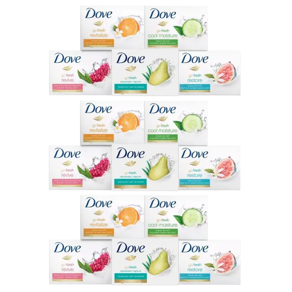 15-Pack: Dove Bar Soap Variety Bundle