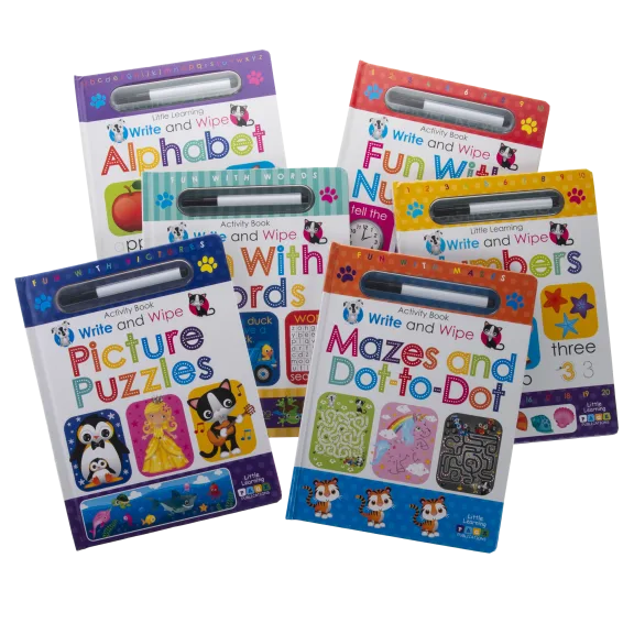 2-Pack: Page Publications Write & Wipe Hard Cover Activity Books