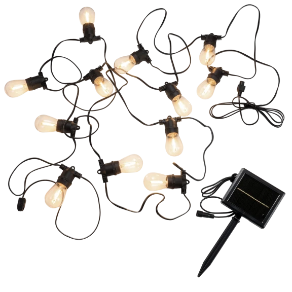 Energetic Lighting 27' Outdoor Solar LED String Lights (2700K)