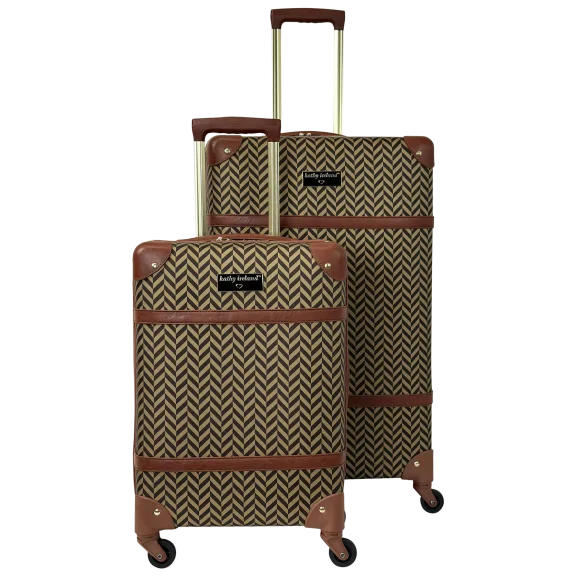 Kathy Ireland 2-Piece Vintage Trunk Luggage Set