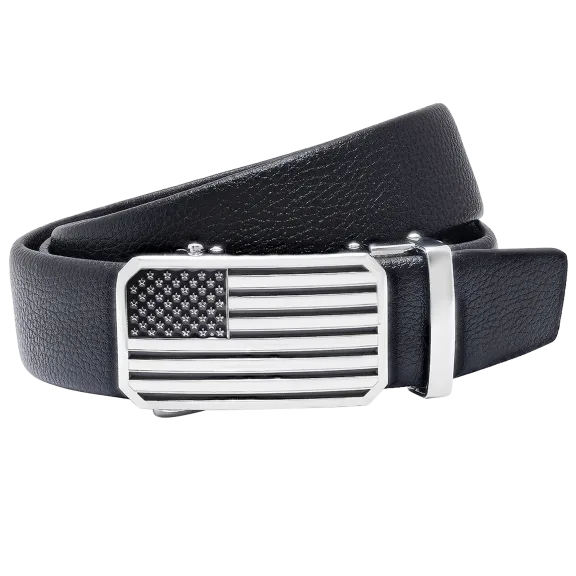 Steeltime Cinturón Para Hombre De Piel Vegana Con Bandera Americana