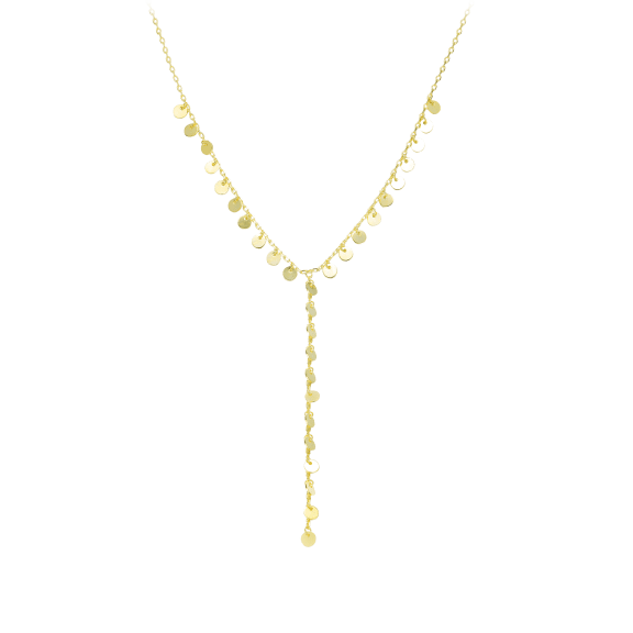 Stella Valentino 14K Gold Retro-Mod Fringe Mirror Link Y-Necklace