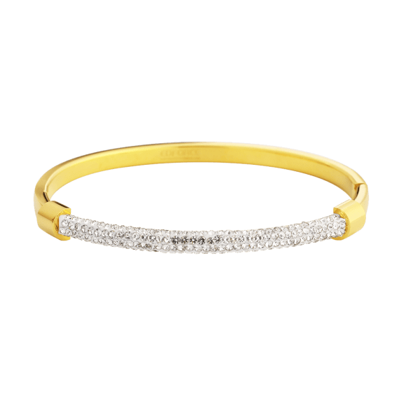 18K Gold-Plated CZ Cuff Bangle