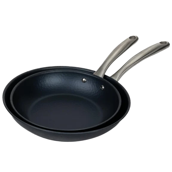 Alva Cookware 2-Piece Black Angus Carbon Steel Frying Pan Set