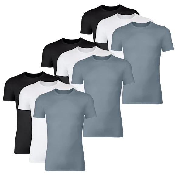 9-Pack: Hanes Originals SuperSoft Men's Crewneck Short Sleeve Tees