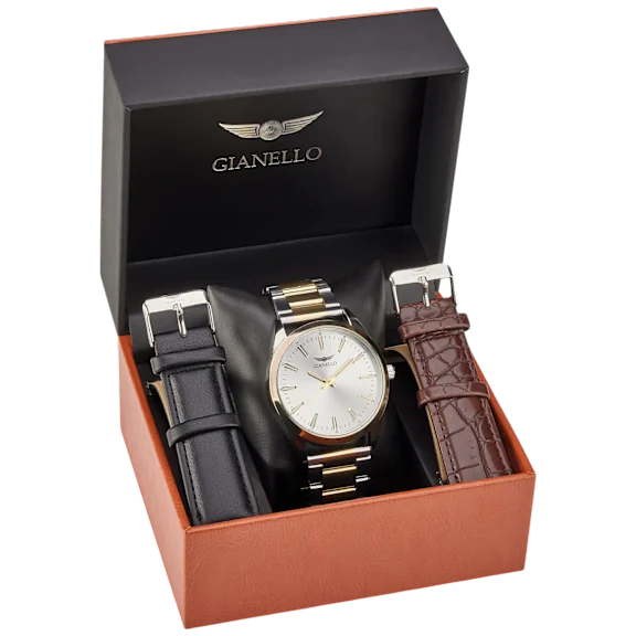 Gianello Virtus Interchangeable 3 Strap Watch Set