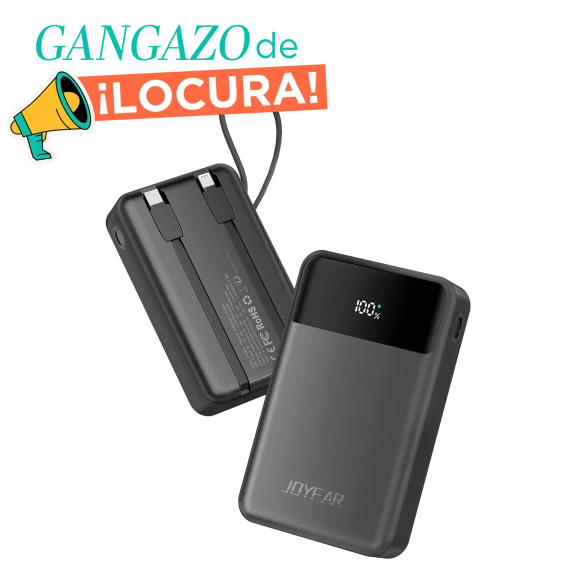 JOYFAR Batería Externa Portátil de con 2 Cables Integrados y Salida USB-C