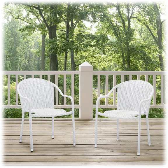 Crosley Furniture "Palm Harbor" 2-piece Outdoor Wicker Stackable Chair Set