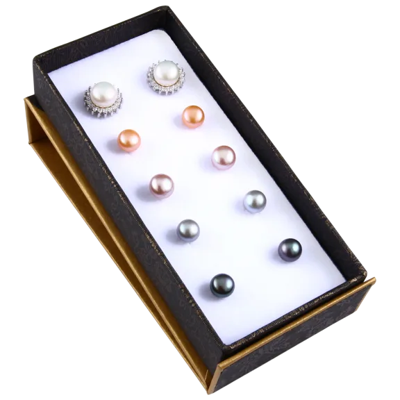 5-Pack: Splendid Pearls Freshwater Pearl Stud Earrings in Sterling Silver