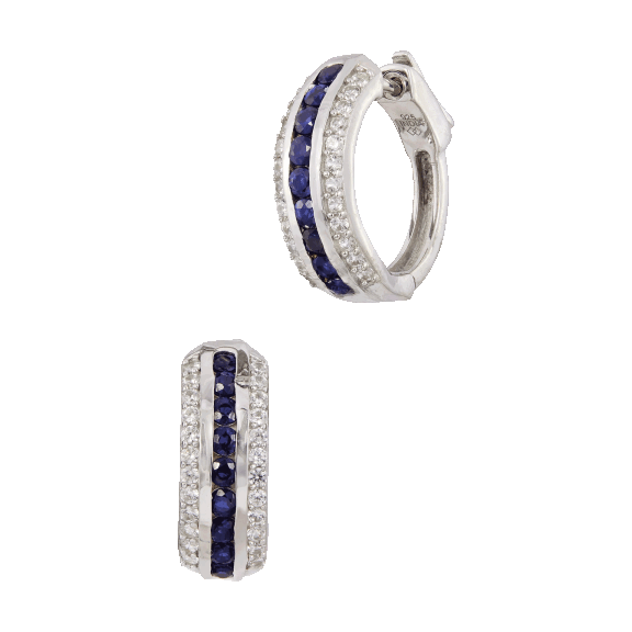 Savvy Cie Genuine Gemstone Hoop Earrings