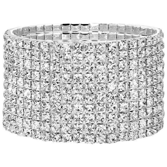 Romano Stivali Elegant Faceted Crystal 10-Tier Bracelet for Women