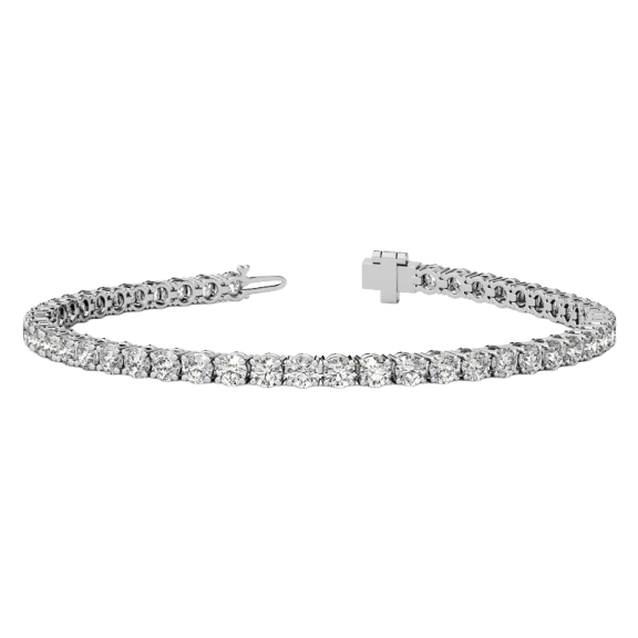 Voss+Agin 6.0 Carat TW Lab-Created White Sapphire Tennis Bracelet