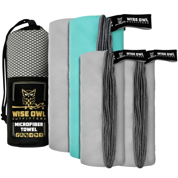 Wise Owl Outfitters 4-Piece Camping Towel Set