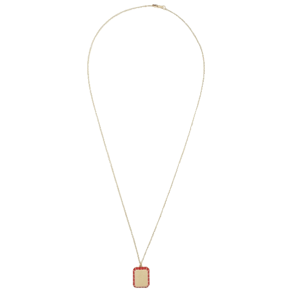 Golden NYC Enamel Rectangle Men's Silver Necklace