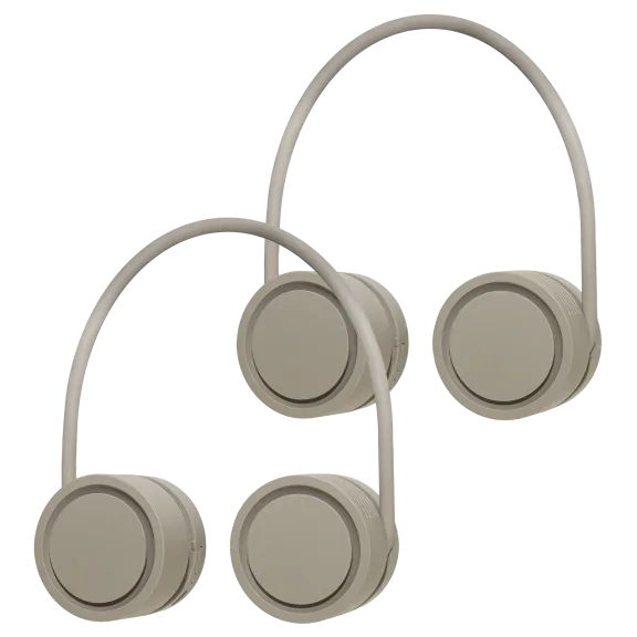 2-Pack: XO Poppy Soft Touch Neck Fan with Case