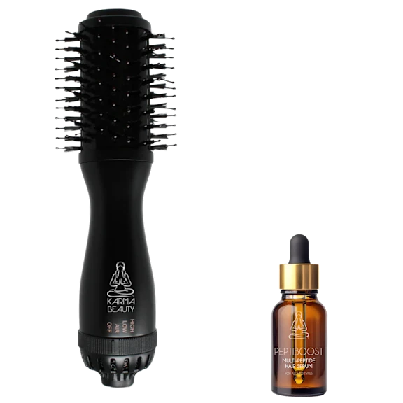 Karma Beauty Mini Compact Oval Barrel Blowout Duo Hair Care Set