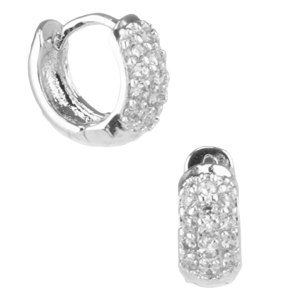 CZ by Kenneth Jay Lane Micro Pave Mini Hoop Earrings