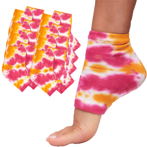 8-Pack: ZenToes Cotton Gel Heel Tie-Dye Socks