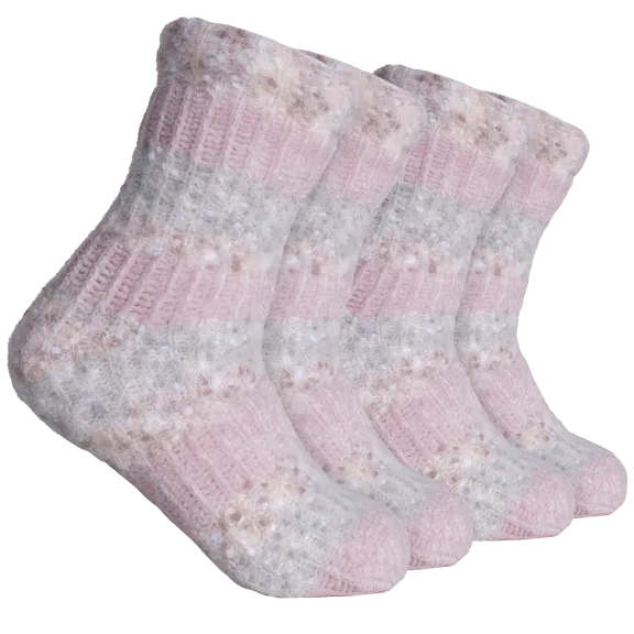 2-Pack: Nicole Miller Ladies Chenille Popcorn Lodge Socks