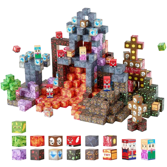 VEVOR Kids 150-Piece Montessori Magnetic Blocks Dark Castle Building Set