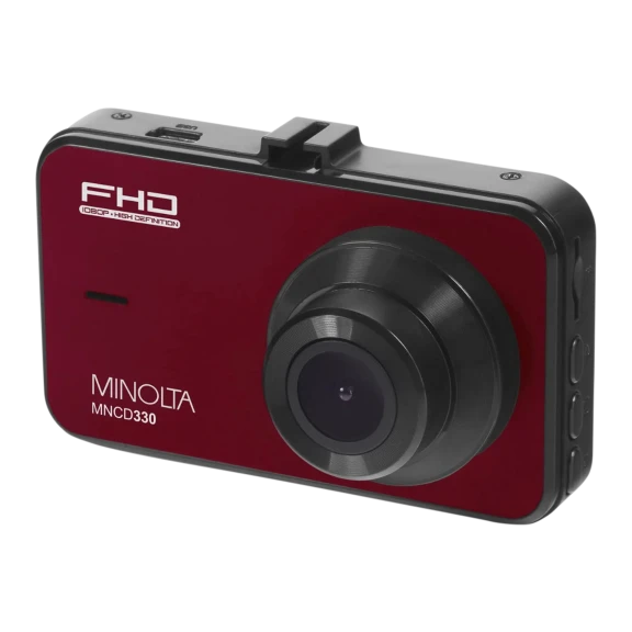 Minolta 1080P Dash Cam with 3.0" Display and 16GB Card