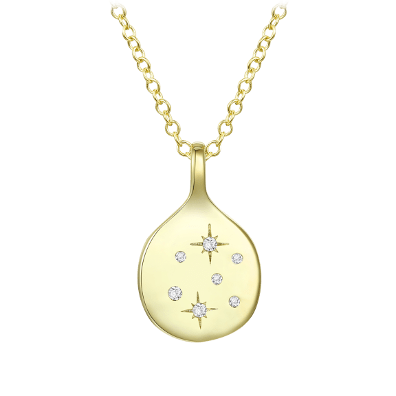 Stella Valentino 14K Gold Constellation Medallion Pendant Necklace