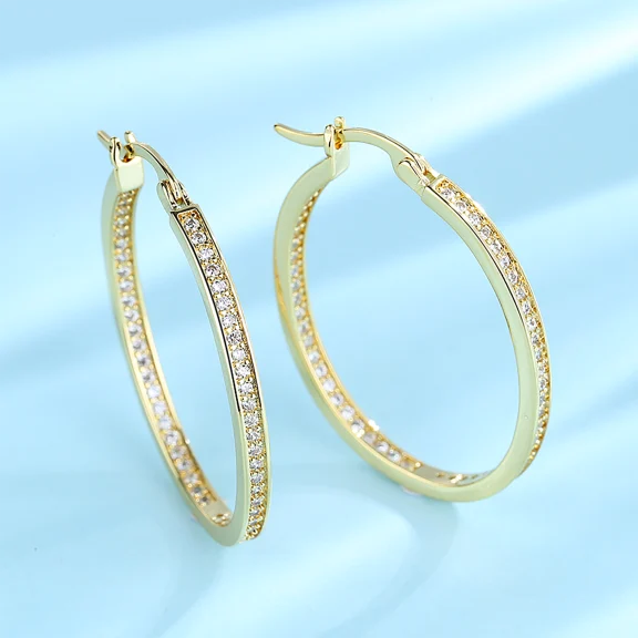 Rose And Lilly Crystal In And Out Hoop Earrings