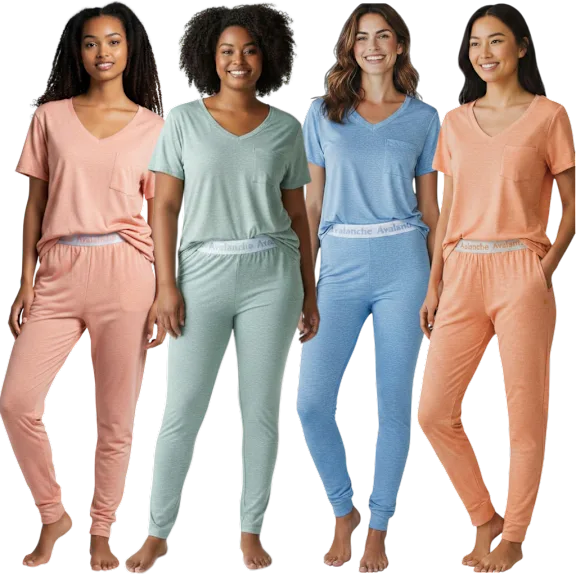 2-Pack: Avalanche Short Sleeve Yummy Jogger Sets