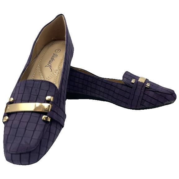 Victoria K. Women Fashion Low Wedge Gold Buckle Shoes