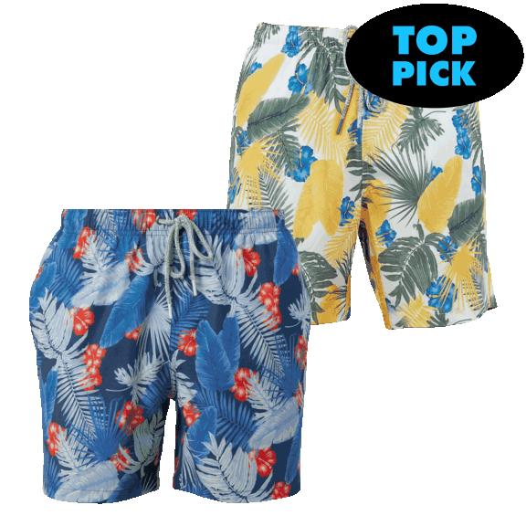 2-Pack: Rainforest Men's Quick-Dry Swim Trunks