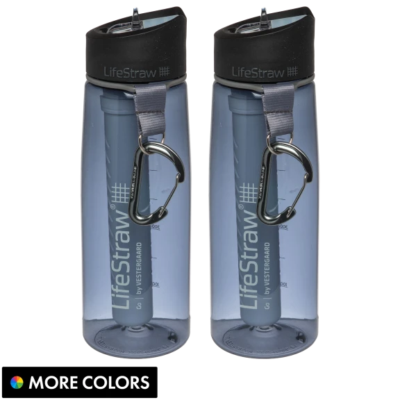 2-Pack: LifeStraw Go 22oz Tritan Water Filter Bottle