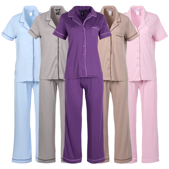 Moonstruck Short Sleeve Notch Collar Pajama Set