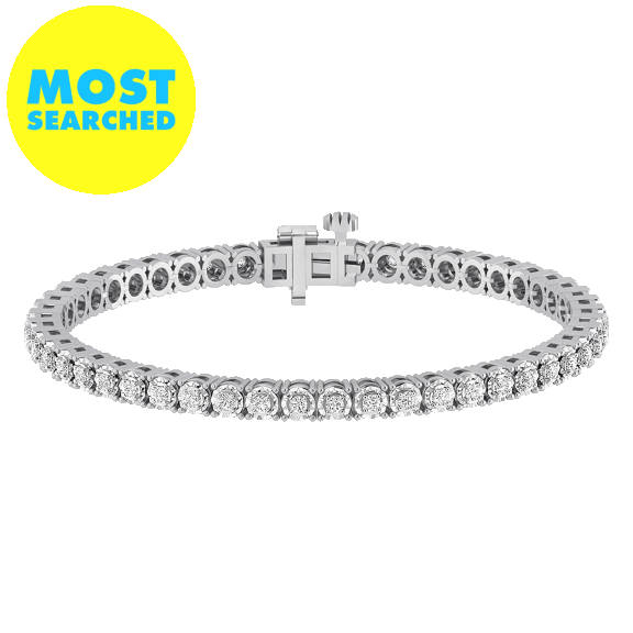 Diamond Muse 1 Carat TW Genuine Diamond Circle Link Tennis Bracelet
