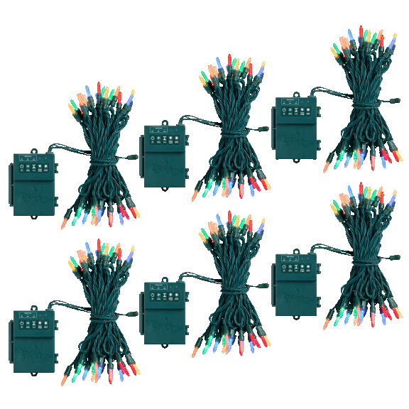 6-Pack: Bethlehem Lights Mini Faceted 17FT Battery LED String Lights