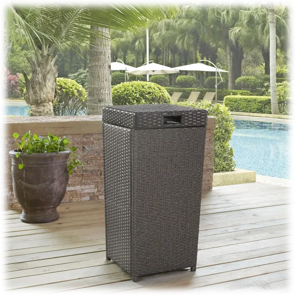 Crosley Furniture "Palm Harbor" Outdoor Wicker Trash Bin