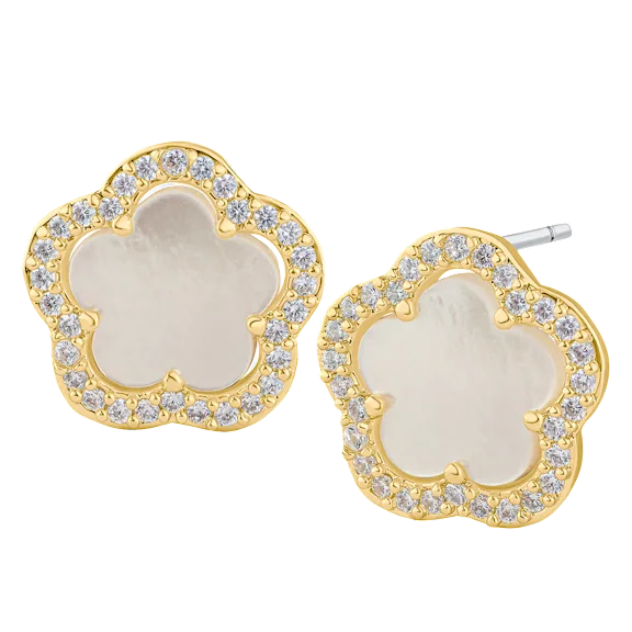 CZ by Kenneth Jay Lane .75 Carat TW Pave CZ Five-Clover Stud Earrings