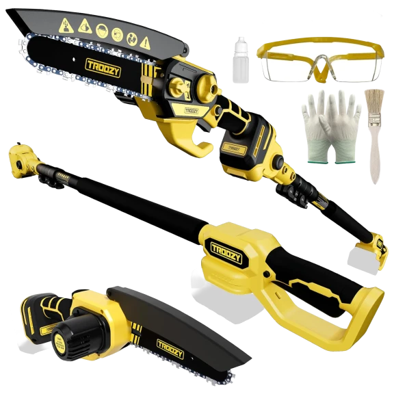 Troozy 2-In-1 Cordless Telescopic Pole Saw & Brushless Mini Chainsaw