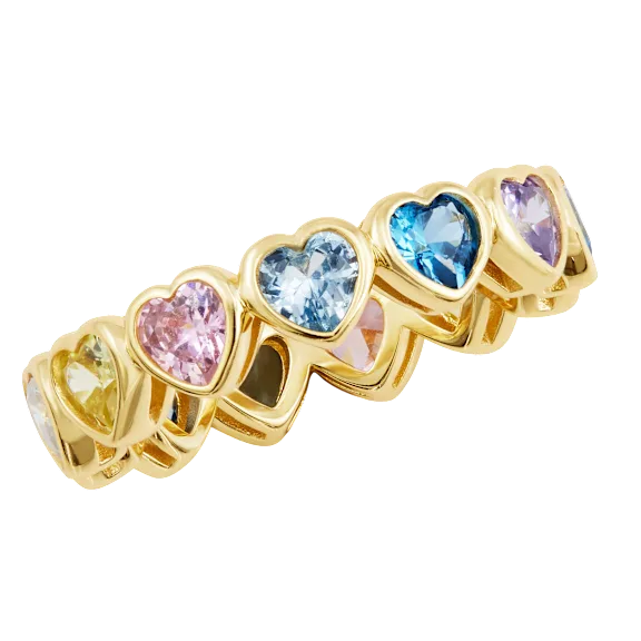 Savvy Cie Bezel Set Heart Band Ring