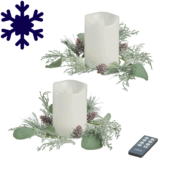 2-Pack: Mikasa 4-inch Blow Out Flameless with Candle Rings