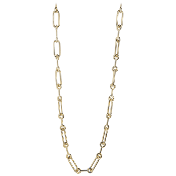 Stella Valentino 14K Gold Oblong Paper Clip Chain Necklace