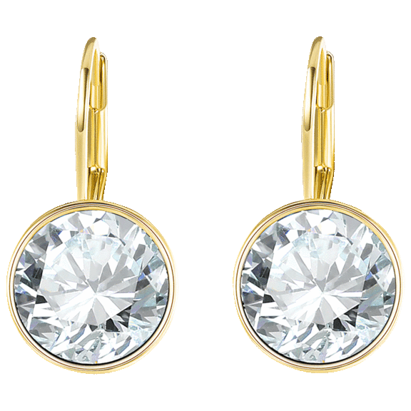 Golden NYC Jewelry Plated CZ Halo Circle Shaped Leverback Earrings
