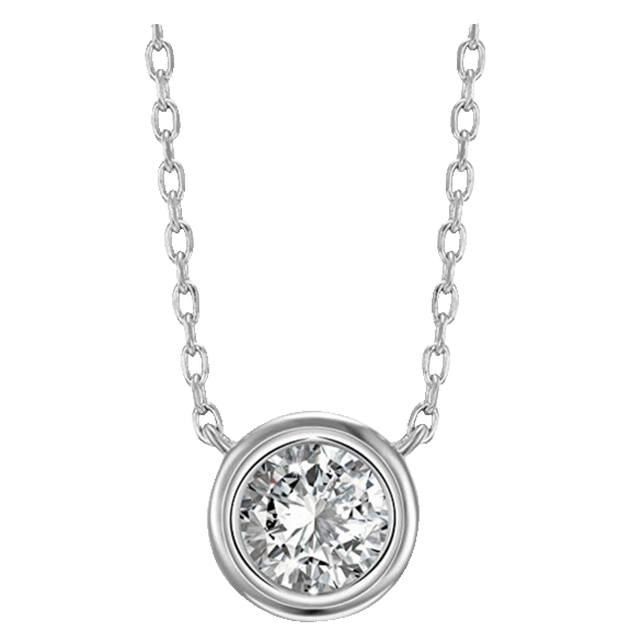 Golden NYC Jewelry Plated Pendant White Mini Petite Cubic Zirconia Necklace