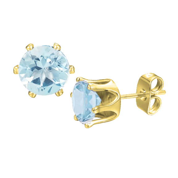 Savvy Cie Sterling Silver Semi Precious Stud Earrings