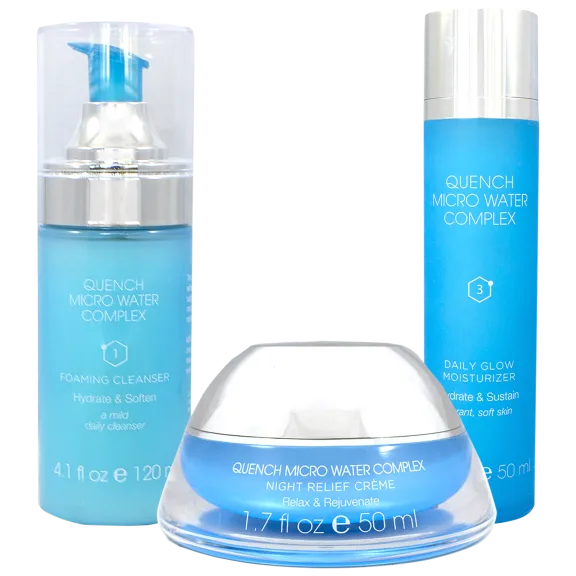 Quench 3-Piece Set: Day & Night Cream with Foaming Cleanser