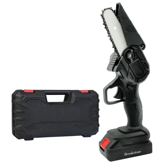 Brookstone Mini Electric Chainsaw Set with 2 Rechargeable Batteries