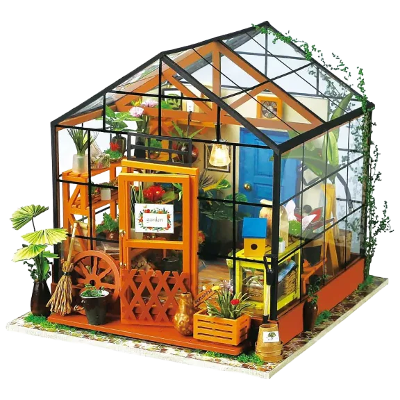 Robotime Cathy's Flower House DIY Miniature Dollhouse Kit
